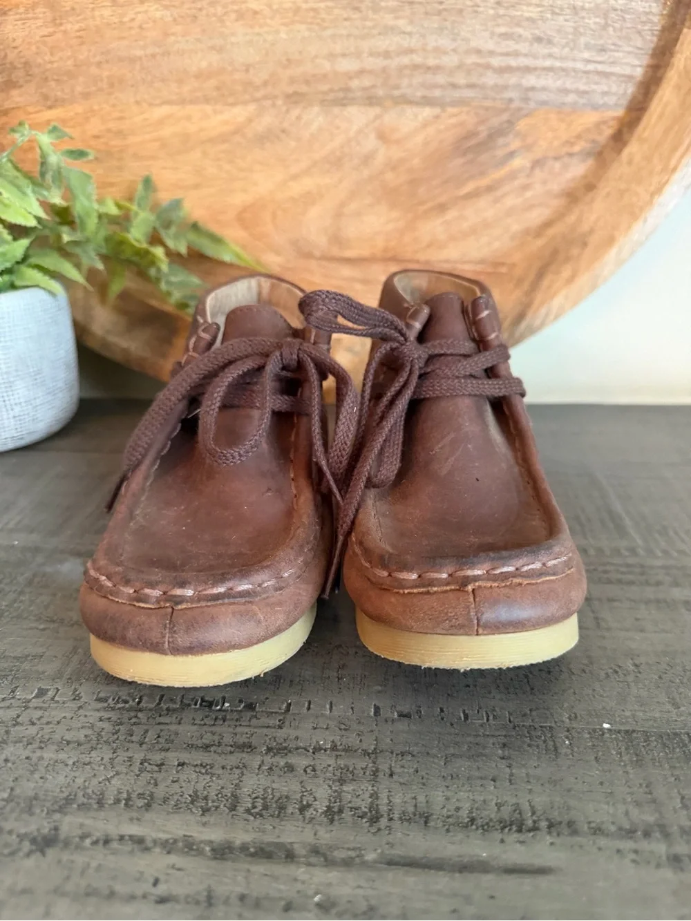 FootMates Brown Leather Moccasin-Style Kids Shoes